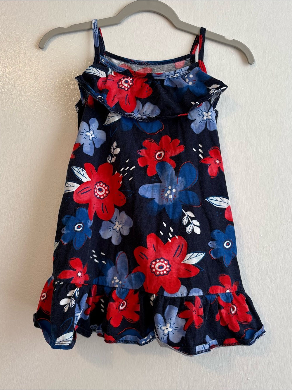 Carter's Navy Red White and Blue Floral Sundress size 3T